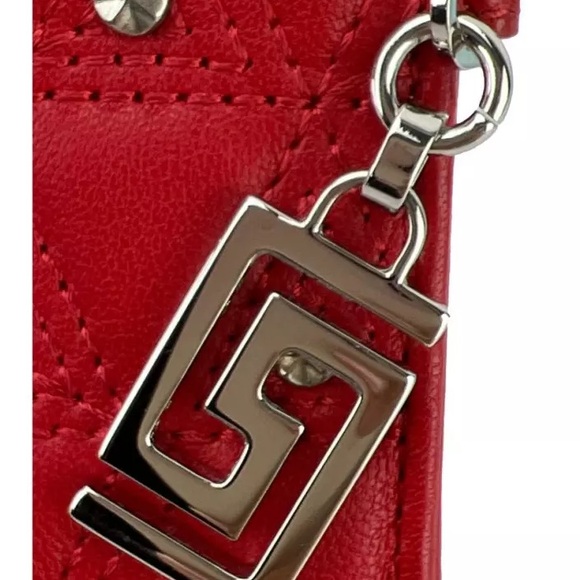 Versace red stud  quilted wallet - Picture 3 of 7